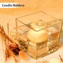 Set of 6 Square Glass Vases 5" x5" x 5", Clear Flower Vases for Centerpieces, Candle Holder for Wedding Party Events, Home Dcor