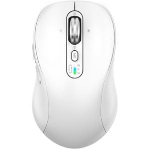 Wireless Bluetooth Mouse Rechargeable,USB+BT2,Multi Device Quiet Ergo Computer Mouse,Metal 4-Way Super Scrolling, 3200 DPI,10 Button,Plug&Play,Cordless Mice for Laptop,Tablet,Mac,iPad,PC,Phone-White