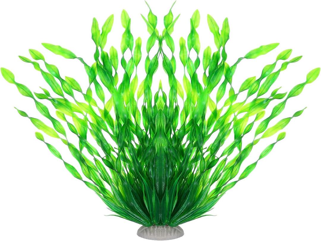 DIVINA VITAE 12.6 Inch Tall Aquarium Plants Plastic Fish Tank Plants | Large, Lifelike, Artificial Fish Tank Decorations, Durable & Safe, for Freshwater & Saltwater Tanks, Easy Care