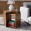 Relso Cascade Nesting Tables for Living Room with Premium Sheesham Wood Construction | Nesting End Tables with Smooth Curved Edges for Safety and Sophistication | Solid Wood Nesting Tables Set of 2, Large Nesting Set - 12" x 20" x 20"