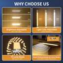 SOUL LINK Under Cabinet Lights, 76 LED Operated Motion Sensor Light Indoor, 1500mAh USB Rechargeable Closet Lights, 4 Pack Magnetic Dimmable Wireless Under Counter Lights for Kitchen, Stairs