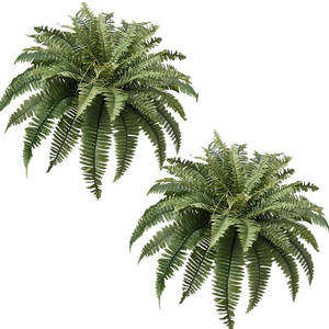 35IN Artificial Hanging Ferns,Large Boston Fake Ferns 40 Branches,Artificial Silk Green Plant for Outdoor Home Garden Porch Decor(Pack of 2) (40br2pcs-Green)