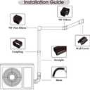 LyPrem 17Ft Mini Split Line Set Cover 5" PVC Line Cover Kit for Mini Split and Central Air Conditioner & Heat Pump(Brown)