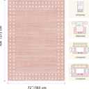 OHWPEAT Pink 6x9 Rugs for Living Room, Washable Area Rug for Girls Bedroom