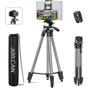 JOILCAN 67" Tripods Camera Tripod, Phone Tablet Tripod for Video Recording Vlog Photo with Remote Carry Bag, Aluminum Lightweight Travel Tripods (Grey)