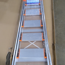 5 Step Aluminum Ladder, Lightweight and Anti-Slip Aluminum Step Ladder, Collapsible Folding Step Stool, Step Ladder 5 Step Folding for Kitchen Warehouse Home Indoor/Outdoor Use (Orange & Silver)