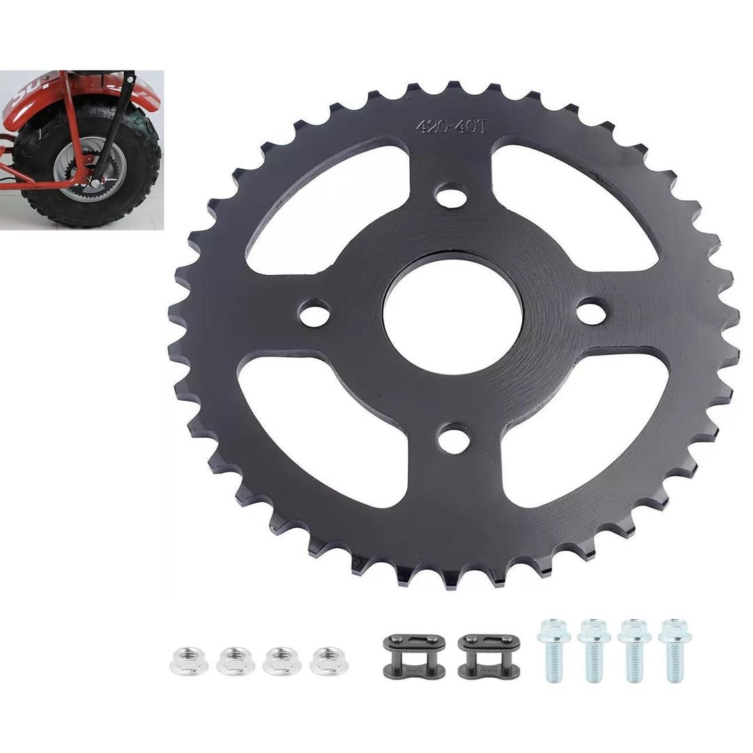 Mini Bike Sprocket 40/41/420 Chain 40T Tooth 40mm bore Rear Sprocket Replacement for Coleman CT200U BT200X CT200U-EX Baja Warrior Trail Master Massimo MB165 MB200 Predator 196cc 200cc 212cc