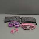 Vvinca Kids Goggles with Comfort Fabric Strap, Kids Swim Goggles Wide View Anti-Fog/UV No Leaking Swimming Goggles for 3-14 (02-Purple & Pink)