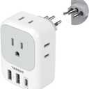 TESSAN Brazil Power Adapter, US to Brazil Travel Plug with 4 American Outlets 3 USB Charger (1 USB C Port), Type N Adaptor for USA to Brazilian Brasil