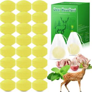 24 Pack Deer Repellent Peppermint Oil to Keep Deer Away from Plant, Powerful Deers Repellent for Garden Yard Fruit Tree Patio