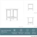 POLYWOOD SBT18WH South Beach 18" Outdoor Side Table, White