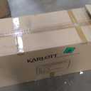 40" Coffee Bar Cabinet with Shelf, Craft Storage Cabinet with Doors, Wood Cabinet, Charming Carved Motif, Entry Way Cabinet with Storage, Sideboard Buffet for Living Room, Kitchen, Distressed White