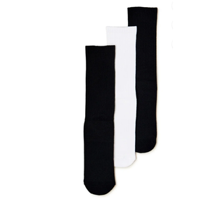 Pair of Thieves Men's Cushioned Ribbed Crew Socks (2-Pack),Black/White