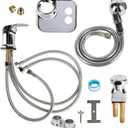 Salon Shampoo Bowl Faucet Vacuum Breaker Kit, Faucets for Shampoo Bowls with Hose and Sprayer Replacement Part, Hair Salon Faucet Sprayer Hose Set