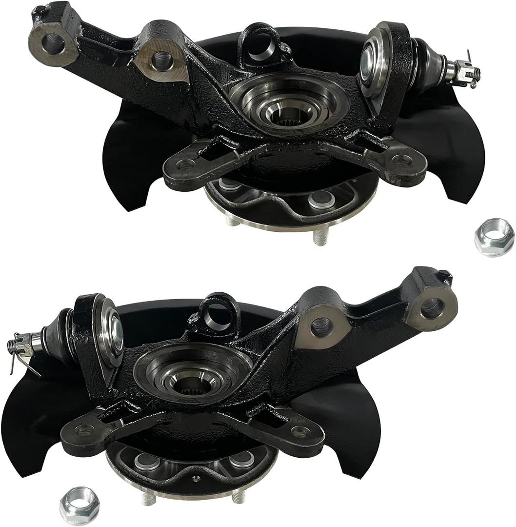Front Steering Knuckle & Wheel Bearing Hub Assembly for 2003 2004 2005 Honda Civic 1.7L L4 Wheel Hub kit, 698-494 698-495 698495 698494 51215S5AJ30 45255S01A00, Left Driver and Right Passenger Side