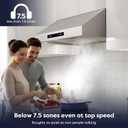 CIARRA Under Cabinet Range Hood 30 inch with Ducted/Ductless Stove Hood Vent with 2-Level LED Light for Kitchen, Stainless Steel, Gesture & Touch Control, Easy to Install