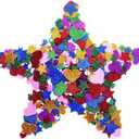 Tatuo 600 Pieces Glitter Foam Stickers Adhesive Hearts Foam Star Stickers Valentines Day for Arts Craft, Greeting Cards, Scrapbook Decoration (Glitter and Star)