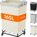 165L Laundry Basket with Wheels, Large Heavy Duty Commercial Rolling Laundry Hamper with Handles, Tall Steel Frame Laundry Cart for Laundry Room Bedroom Hotel Home Dorm, White
Visit the Lifewit Store