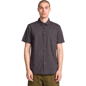 Volcom Men's Patterson Short Sleeve Button Down Woven Shirt, Black, Large