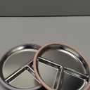 Bakpoco Stainless Steel Baby Plate with Suction, 9 Divided Toddler Plates with Removable Silicone Sleeves for Kids, Non-Toxic Non-Slip Unbreakable Dishwasher Safe Dinnerware Set of 2, Pink & Lilac