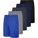 5 Pack Boys Athletic Shorts with Pockets Kids Basketball Youth Quick Dry Active Performance Sports Boys Shorts, Size: 4-6Y