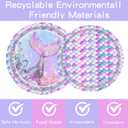 140PCS Mermaid Themed Party Supplies for Girls Baby Shower Under the Sea Mermaid Birthday Party Decorations Ocean Party Tableware Plates Cups Napkins Knives Forks for 20 Guests