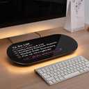 TSJ OFFICE Glass Desktop Whiteboard - 17 X 7 Inches Small Dry Erase Board with Warm Light, Black Glass White Board Surface Notepad with 1 Drawer, Desk Organizers for Office, Home, School Supplies