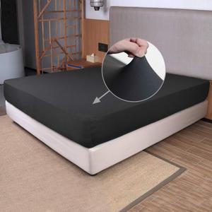 Stretch Full/Full XL Size Fitted Sheet Only - 4-Way Stretchy Jersey Knit, Cozy T-Shirt Soft, Wrinkle Free, Snug Fit & Stay in Place, No More Slipping Off for Mattress (Deep: 5"-16") - Dark Gray