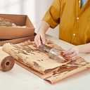 JARLINK Honeycomb Packing Paper, 15 * 400' Packing Wrap for Packing/Shipping/Moving, Recyclable Honeycomb Cushioning Wrap Roll, Moving & Gifts Wrapping Paper With 30 Fragile Sticker Labels