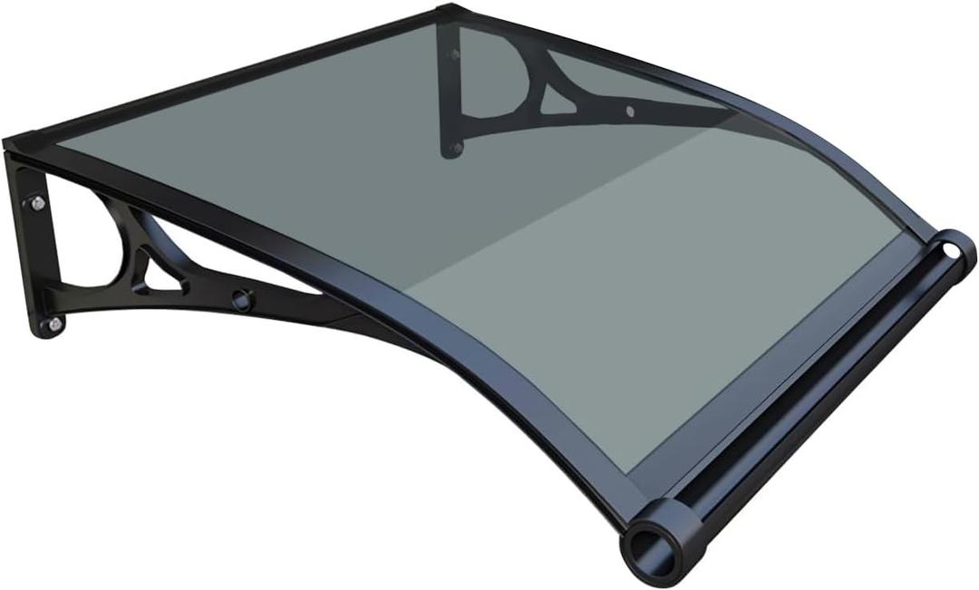 HIAPES Awning for Door Entrance, Awnings for Doors, Window Awnings Exterior Polycarbonate Cover Outdoor Front Door Patio UV/Rain/Snow Protection, Door Awnings Exterior for Porch/Patio/Deck, 40"x40"