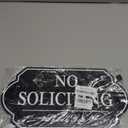 Heavy Duty No Soliciting Sign for House - All Metal Construction No Soliciting Yard Sign - 14" x 7" - Aluminum - with 28" Long Stake