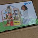 Melissa & Doug Wooden Hi-Rise Dollhouse with 15 Furniture Pieces, Garage, Working Elevator Preschool Dollhouse for Kids Ages 3+, 1:12 scale
