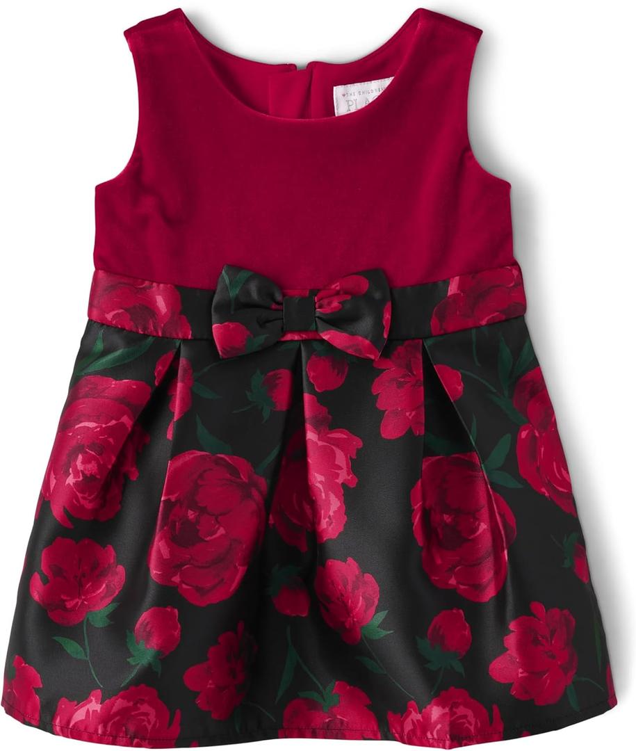The Children's Place Baby-Girls and Toddler Dressy Dress, Short Sleeve (5T, Berry Jam Floral)