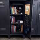 Lineshading 4 Tier Foldable Locker Organizer Shelf Foldable Storage Shelves Locker for School, Office, Gym Lockers, Dorm Room, Multi-Layer Shoe Gear Tower, Heavy-Duty No-Tool Portable Shelf(Black)