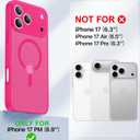Faiono Magnetic for iPhone 17 Pro Max Case [Full Camera Protection][Military-Grade Protection][Compatible with MagSafe] Shockproof Protective Slim Phone Case for iPhone 17 Pro Max, Hot Pink