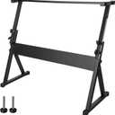 Piano Keyboard Stand - Z Style Adjustable and Professional Heavy Duty Piano Stand - Fits 61-88 Key Digital Pianos - Sturdy Music Keyboard Stand with More Comfortable Legroom (Black)