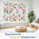rabbitgoo Stained Glass Window Privacy Film, Magnolia, 23.6" x 78.5"
