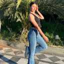 APUOR Bell Bottom Jeans for Women High Waisted Stretchy Bootcut Flared Jeans Soft Slim Fit Denim Pants Denim Blue 4s (Blue)