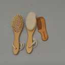 Baby Hair Brush Set for Newborns - Soft Goat Bristle Wooden Baby Brush and Comb Set Newborn Grooming Kit for Cradle Cap, Durable & Gentle, Boy, Girl Infant Essentials Care Kit (Regular, Walnut)