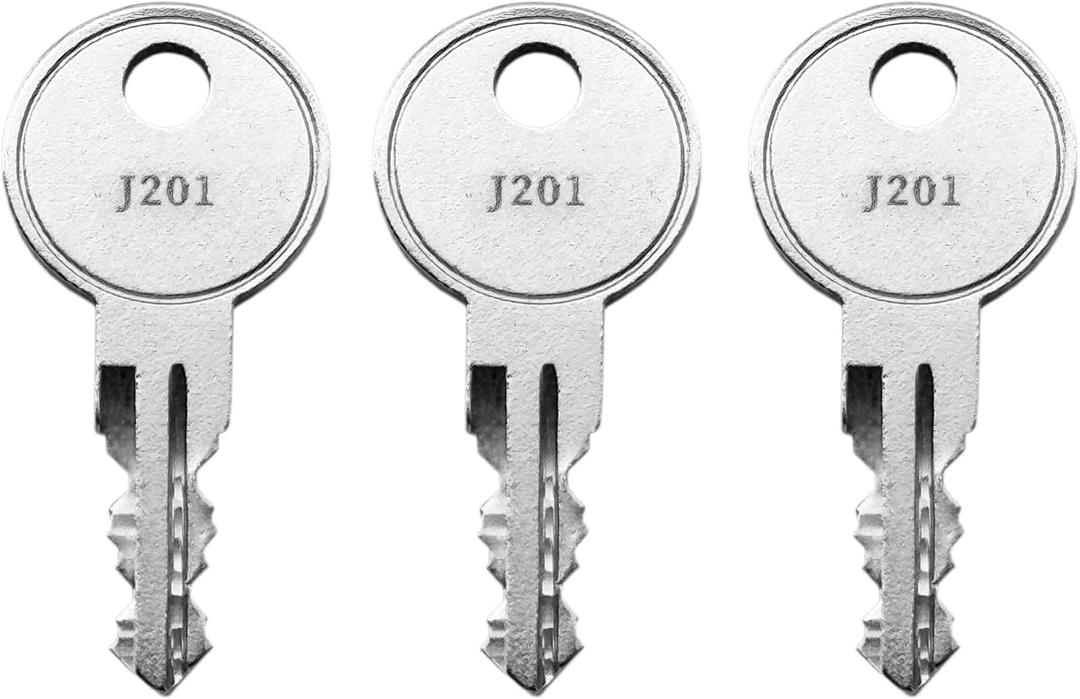 (3) KeyPower J201 - J300 Toolbox Keys for Better Built Truck Tool Boxes, Also Compatible with Bauer/Jobco/Deflecta-Shield/Pop Lock/LeatherLyke/SnugTop, Pre Cut to Key Code (J231)