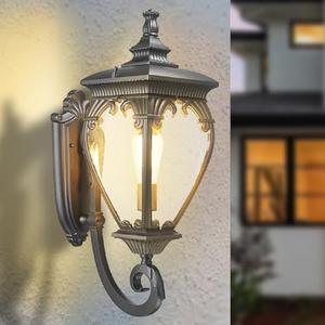 Outdoor Waterproof Wall Lights Fixtures, 24.6 Inch Large Outdoor Wall Mount Light, Black Porch Light with Seeded Glass Shade,Outside Exterior Lights Fixtures for Patio Garage. (Bulbs Not Included)