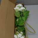 ASTRYAS 4Pcs 26.8'' White Viburnum Artificial Flower Snowball Lifelike Long Stem Green Small Hydrangea Flower Real Touch Lifelike Latex Flower for Wedding Bridal Office Home Party Christmas Decoration