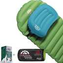 Gear Doctors Ultralight 17oz Apollo-Air Sleeping pad + Teal Anti Slip Camping Pillow Duo, 5.2 R-Value 4 Season Air Mattress with Ergonomic Ultralight Pillow The Size of A Soda Can