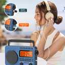 Digital AM FM Shortwave Radio with Best Reception,4000mAh Rechargeable Portable Radio with NOAA Weather Alert, Big Speaker, Digital Tuner and Stereo Earphone,Support Micro SD Card and USB MP3 Player