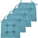 Chair Cushion, 4 Pack Chair Cushions for Dining Chairs, Chair Pads and Mat with Ties for Indoor Kitchen Seat and Desk (4 Count - 17 x 16 in, Teal)