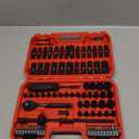 96-Piece 3/8" Drive Impact Socket Wrench and Bit Set, SAE 5/16-3/4 & Metric 8-22mm, Cr-V Standard & Deep Sockets, Power Bits, Ratchet Handle, Universal Joint, Bit Holder, Adapters, Spark Plug Socket