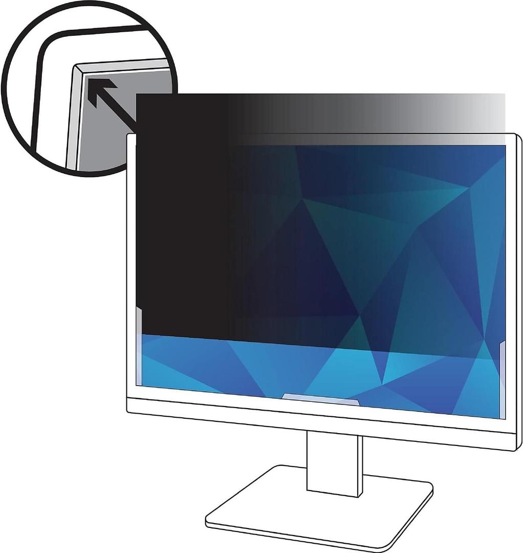 3M Privacy Filter for 19.5 Inch Widescreen Monitor, Reversible Gloss/Matte, Reduces Blue Light, Screen Protection, 16:9 Aspect Ratio (PF195W9B)