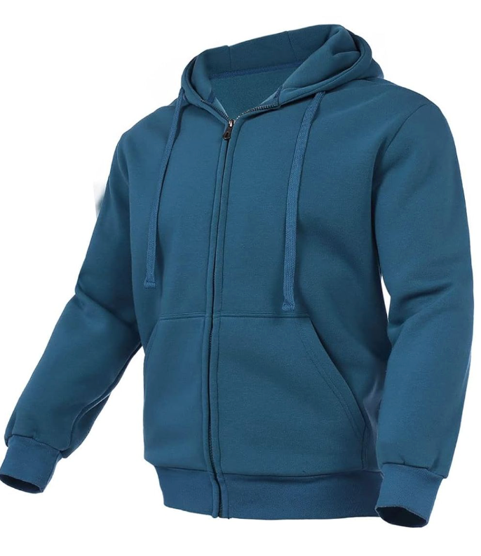 Bellnorth Men's Outfit Activewear Full Zip Fleece Hoodie Jacket Casual Sweatsuit (Medium, Teal)