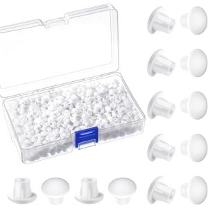 Jetec Plastic Hole Plugs for Round Holes 3/16 Inch White Shelf Cabinet Hole Covers Snap Fit Furniture Peg Covers White Plugs for Cupboard Bookcase Shelf Repair Inserts(2000 Pieces)