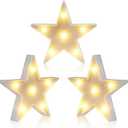 clothmile 3 PCS LED Night Light LED White Star Night Light Can Be Hung on The Wall Kids Room Light, Suitable for Birthday Party Holiday Decoration Baby Room Nursery Decoration